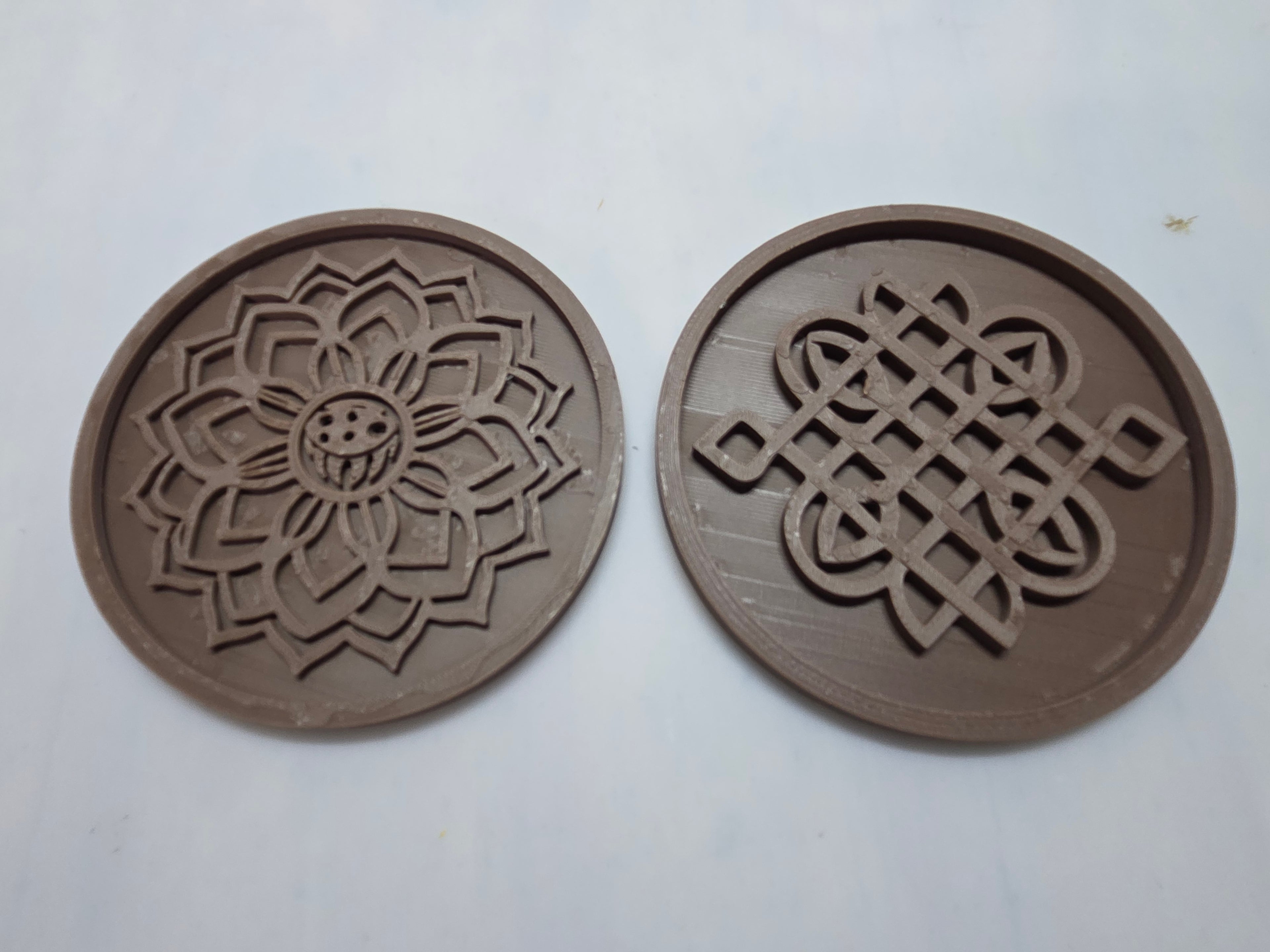 Vault 113 “Zen Division” Buddha Coaster Set – 4” Mandala Drink Coasters + Holder (PLA, Multiple Colors)